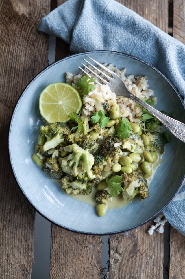 Grøn vegetarisk karry