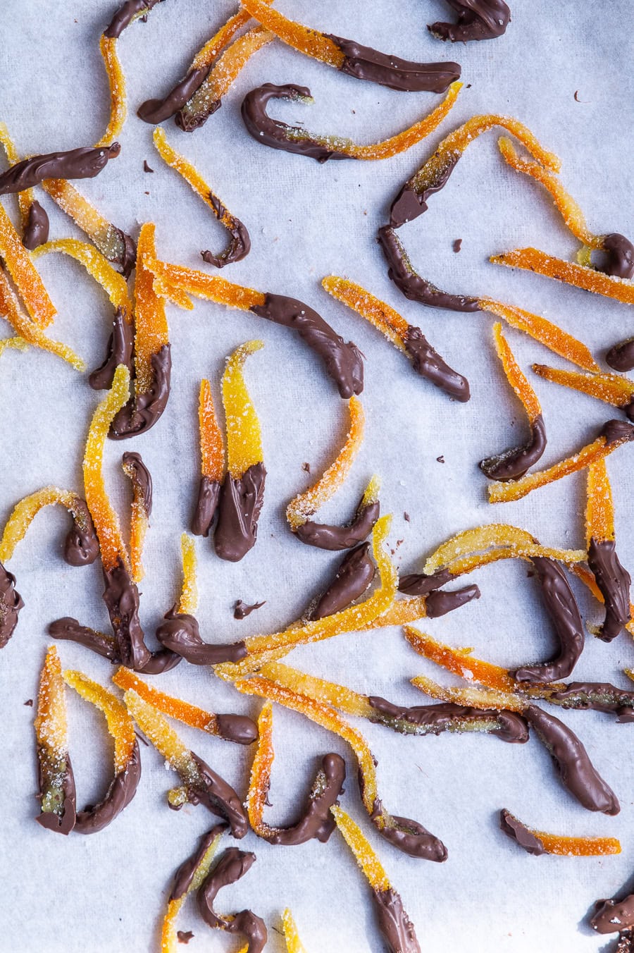 Kandiseret appelsinskal med chokolade