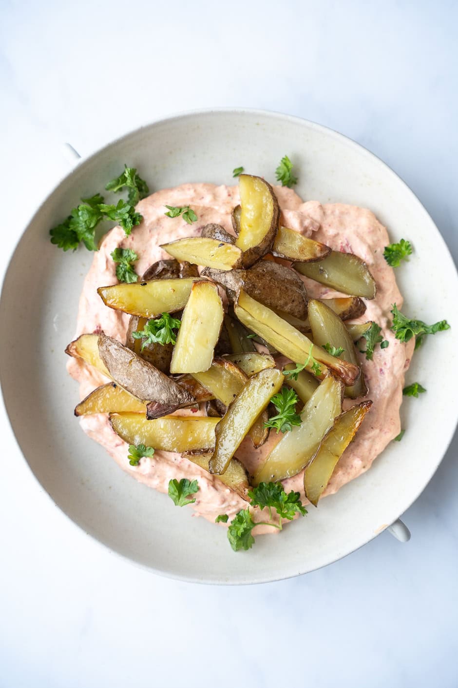 Fetacreme med bagte kartofler